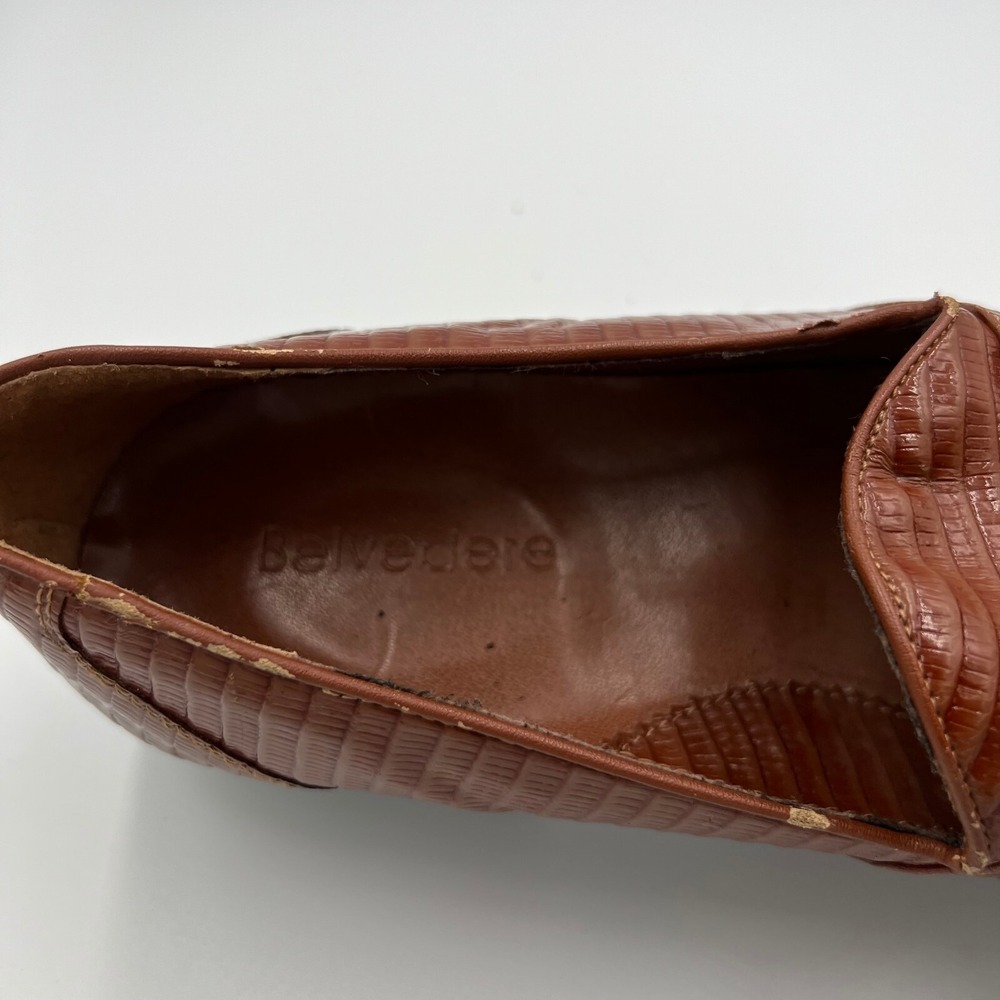 Belvedere Mens Brown Genuine Snakeskin All Leather Brogue Loafer Shoe Size 10 - Picture 7 of 16